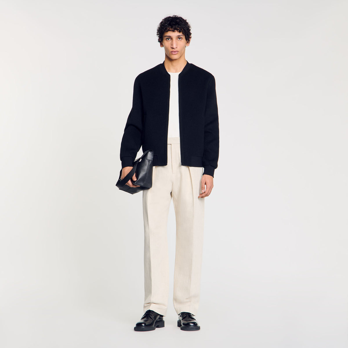 Sandro / Double-faced wool jacket Black
