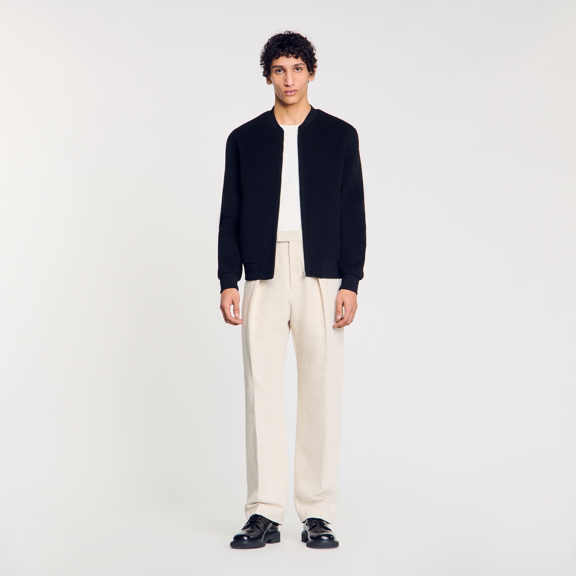 Sandro / Double-faced wool jacket Black