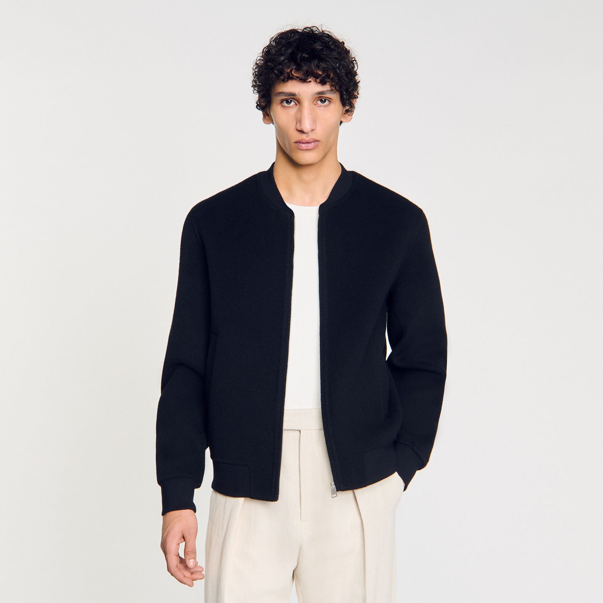 Sandro / Double-faced wool jacket Black