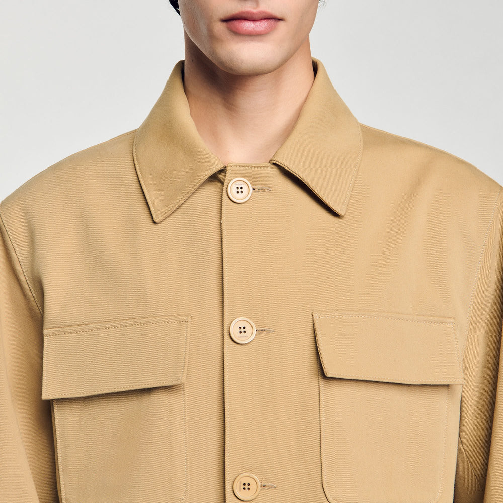 Sandro / Oversized shirt with pockets Sand.