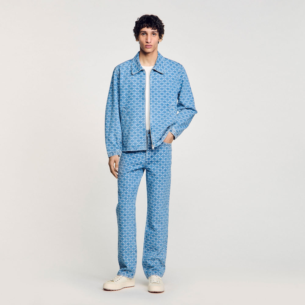 Sandro / Square cross denim jacket Blue Vintage - Denim