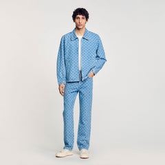 Sandro / Square cross denim jacket Blue Vintage - Denim