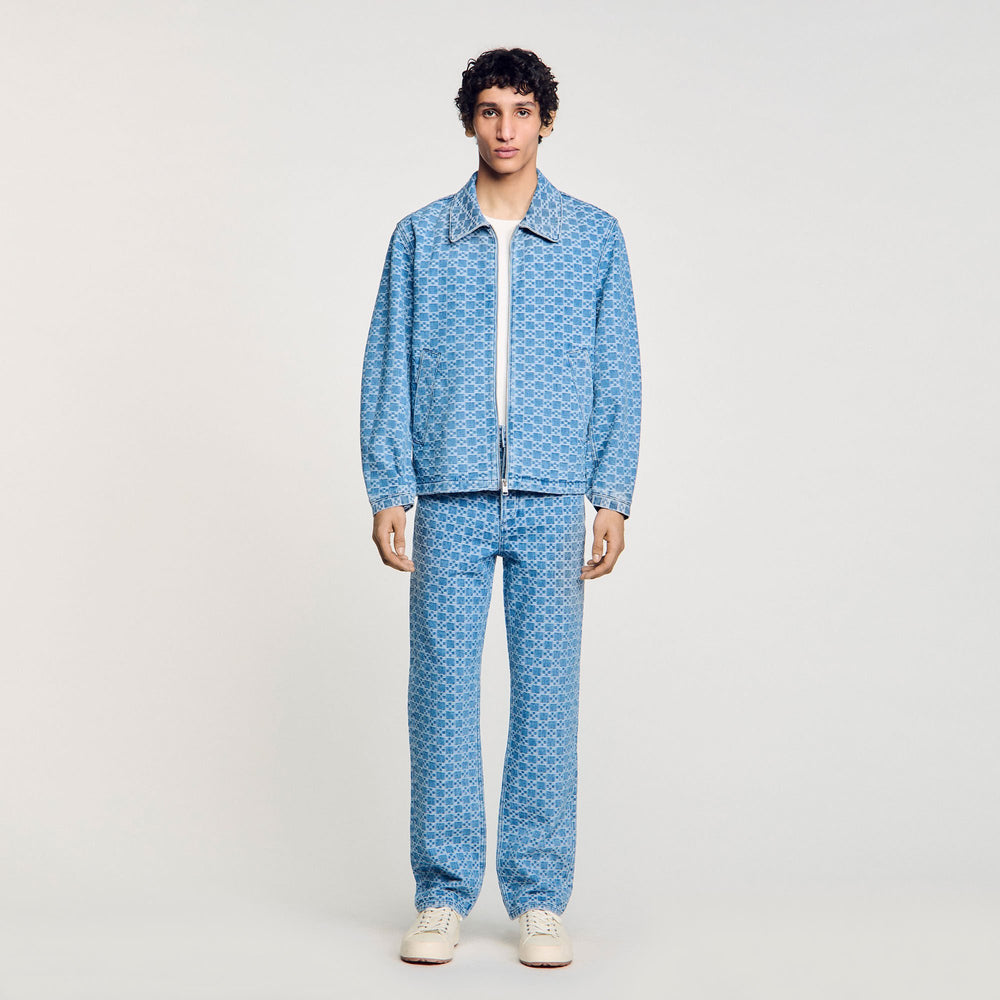 Sandro / Square cross denim jacket Blue Vintage - Denim
