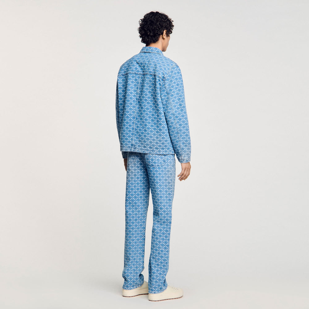Sandro / Square cross denim jacket Blue Vintage - Denim