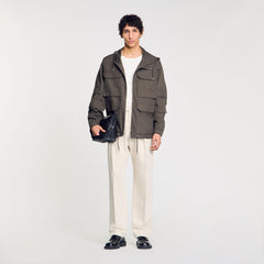 Sandro / Hooded military parka Dark Kaki.