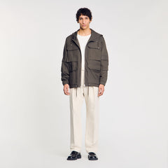 Sandro / Hooded military parka Dark Kaki.