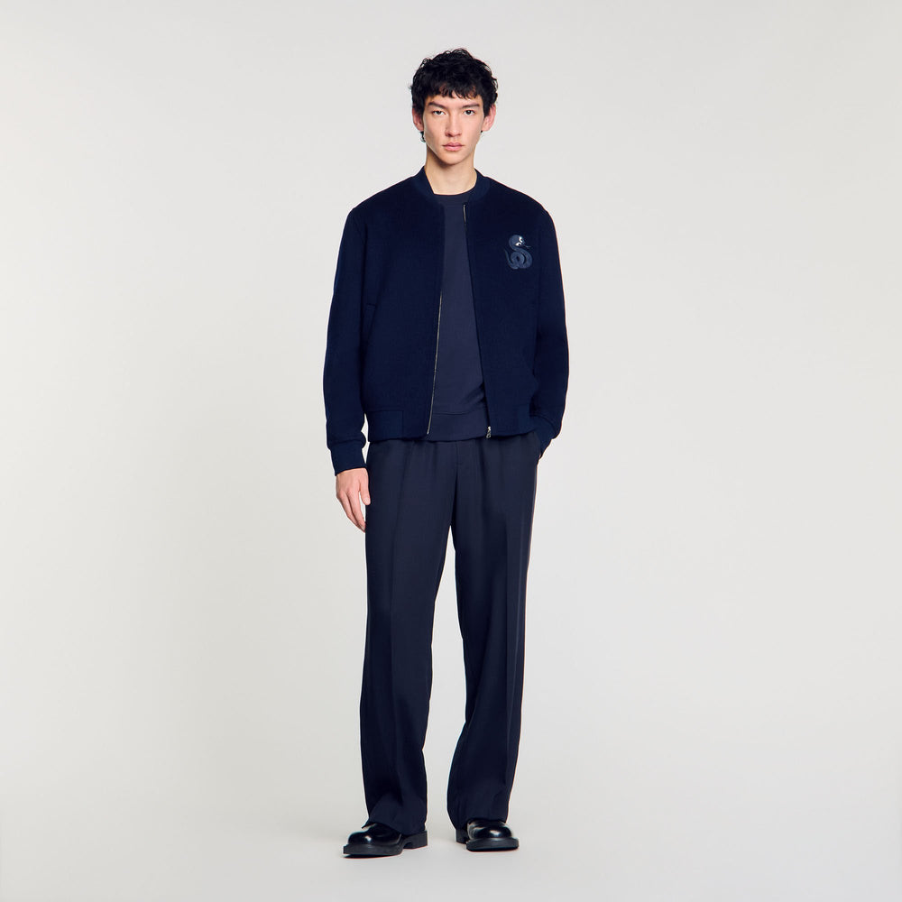 Sandro / Double-faced snake-detail jacket Midnight Blue