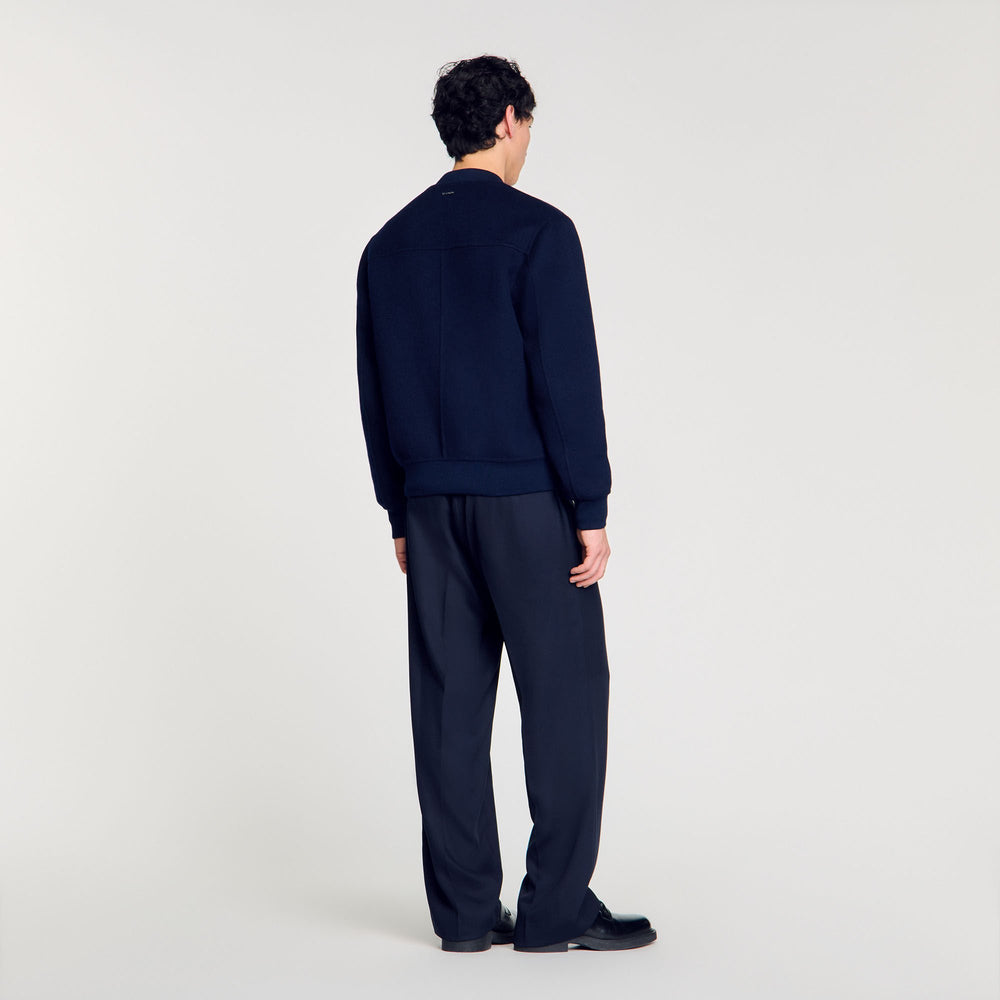 Sandro / Double-faced snake-detail jacket Midnight Blue