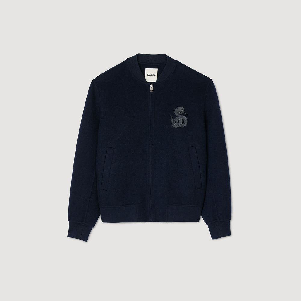 Sandro / Double-faced snake-detail jacket Midnight Blue