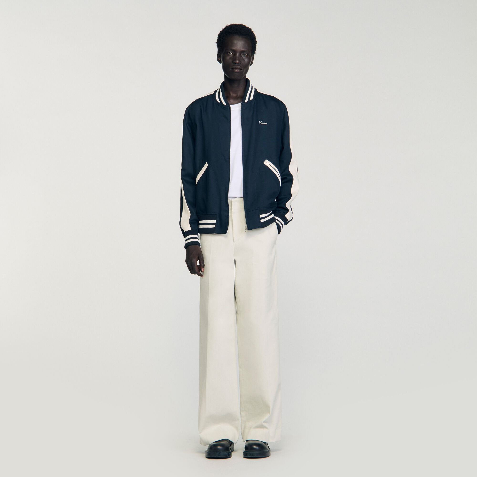 Sandro / Zip-up varsity jacket Navy Blue