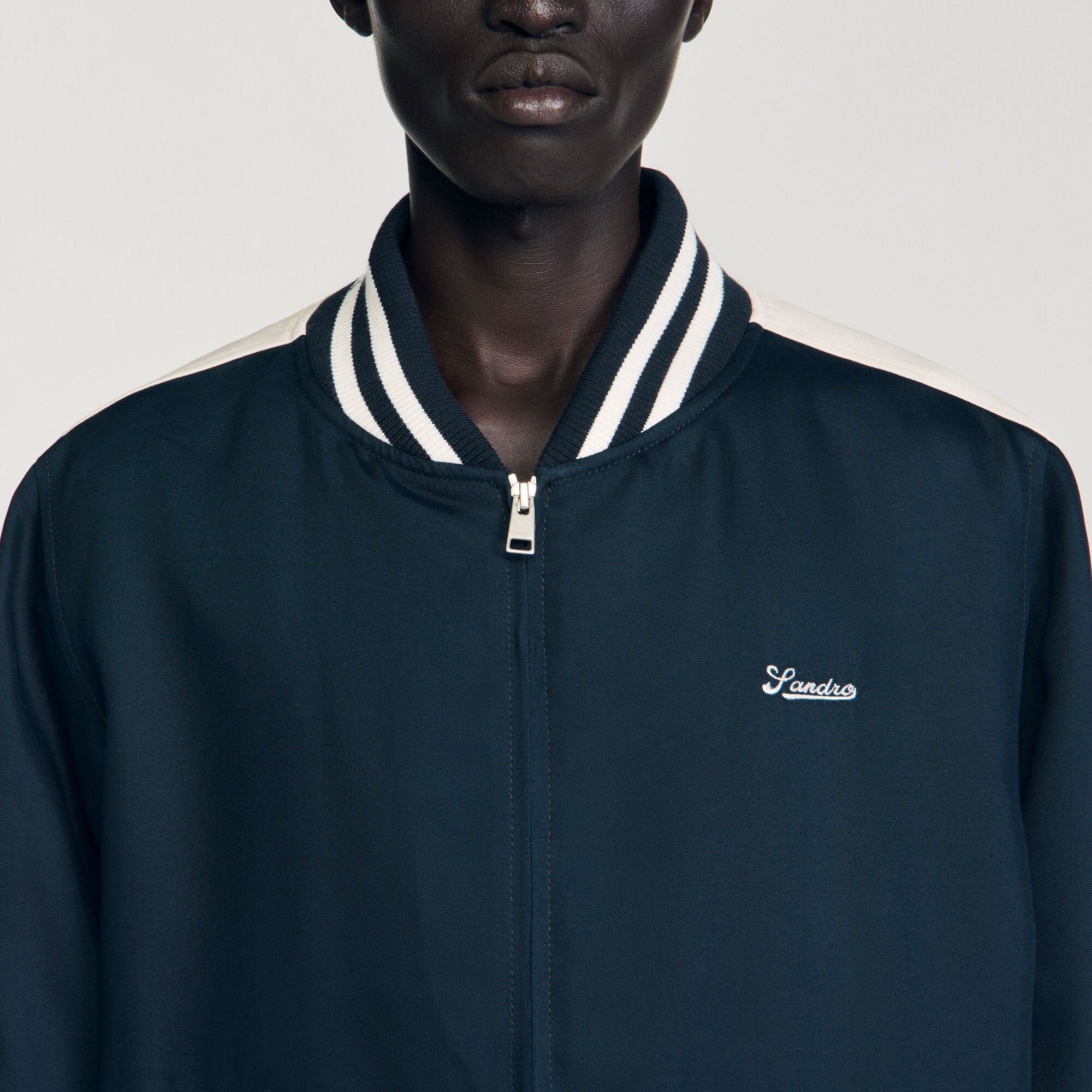Sandro / Zip-up varsity jacket Navy Blue