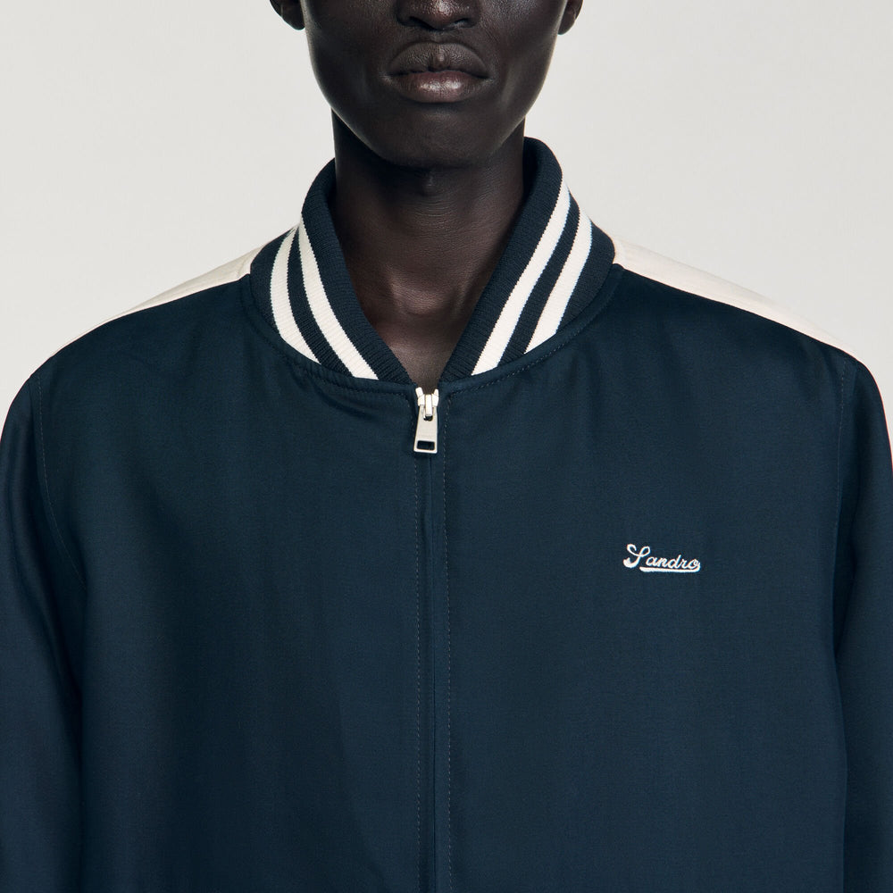 Sandro / Zip-up varsity jacket Navy Blue