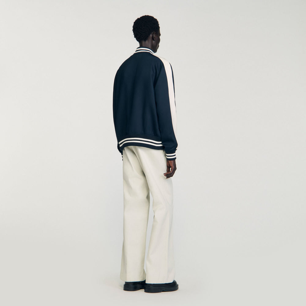 Sandro / Zip-up varsity jacket Navy Blue
