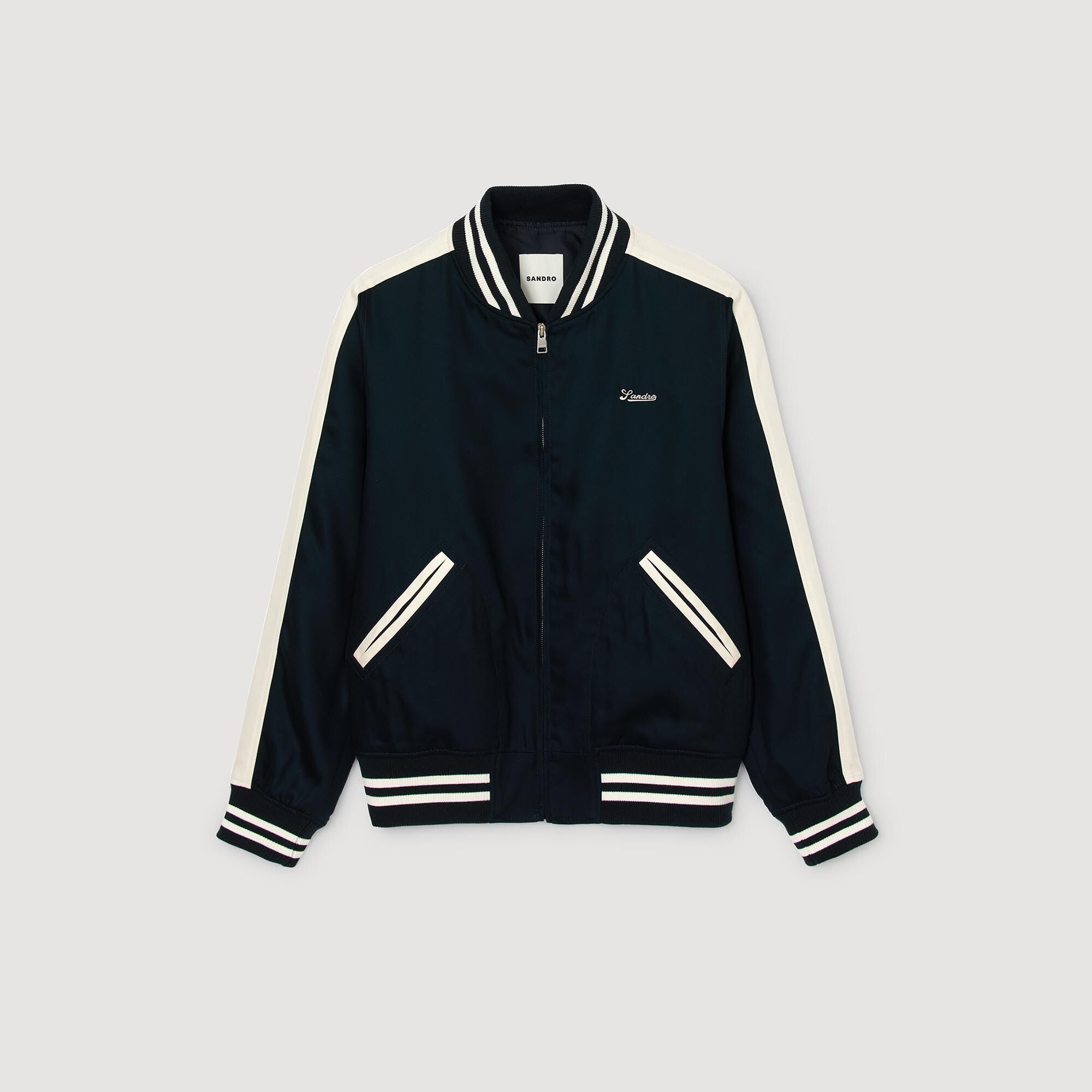 Sandro / Zip-up varsity jacket Navy Blue