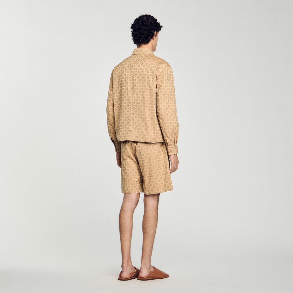 Sandro / Square Cross zip-up jacket Sand
