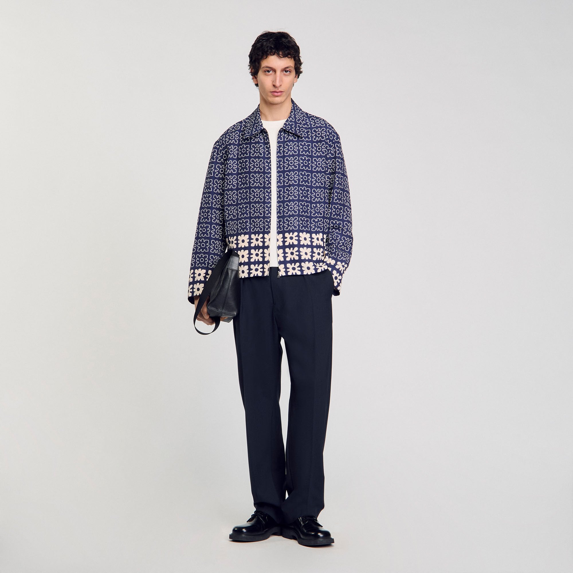 Sandro / Jacket with floral motif Midnight Blue