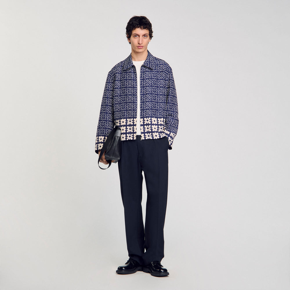 Sandro / Jacket with floral motif Midnight Blue