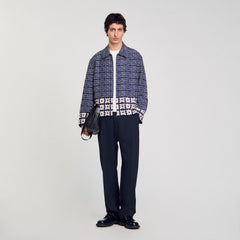 Sandro / Jacket with floral motif Midnight Blue