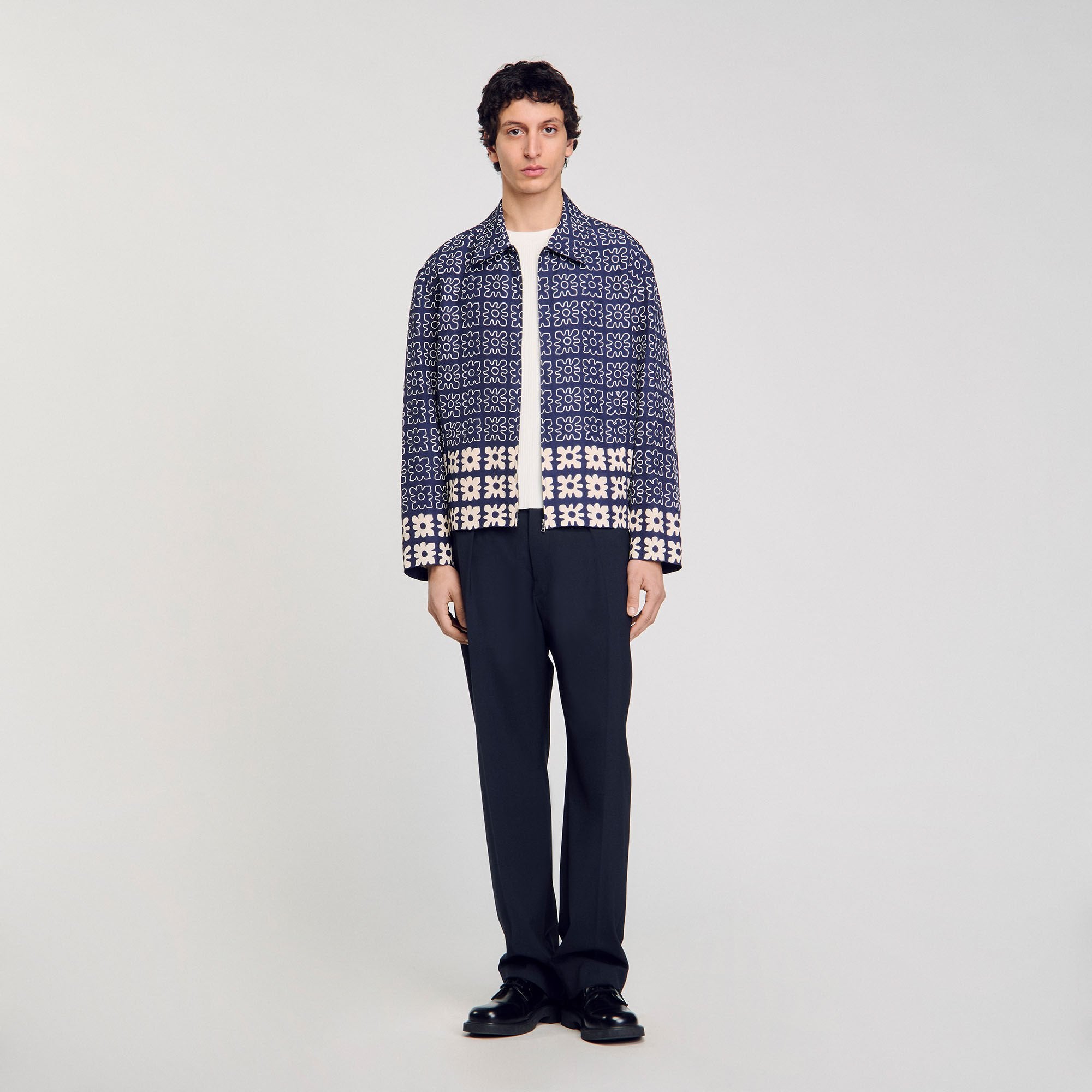 Sandro / Jacket with floral motif Midnight Blue