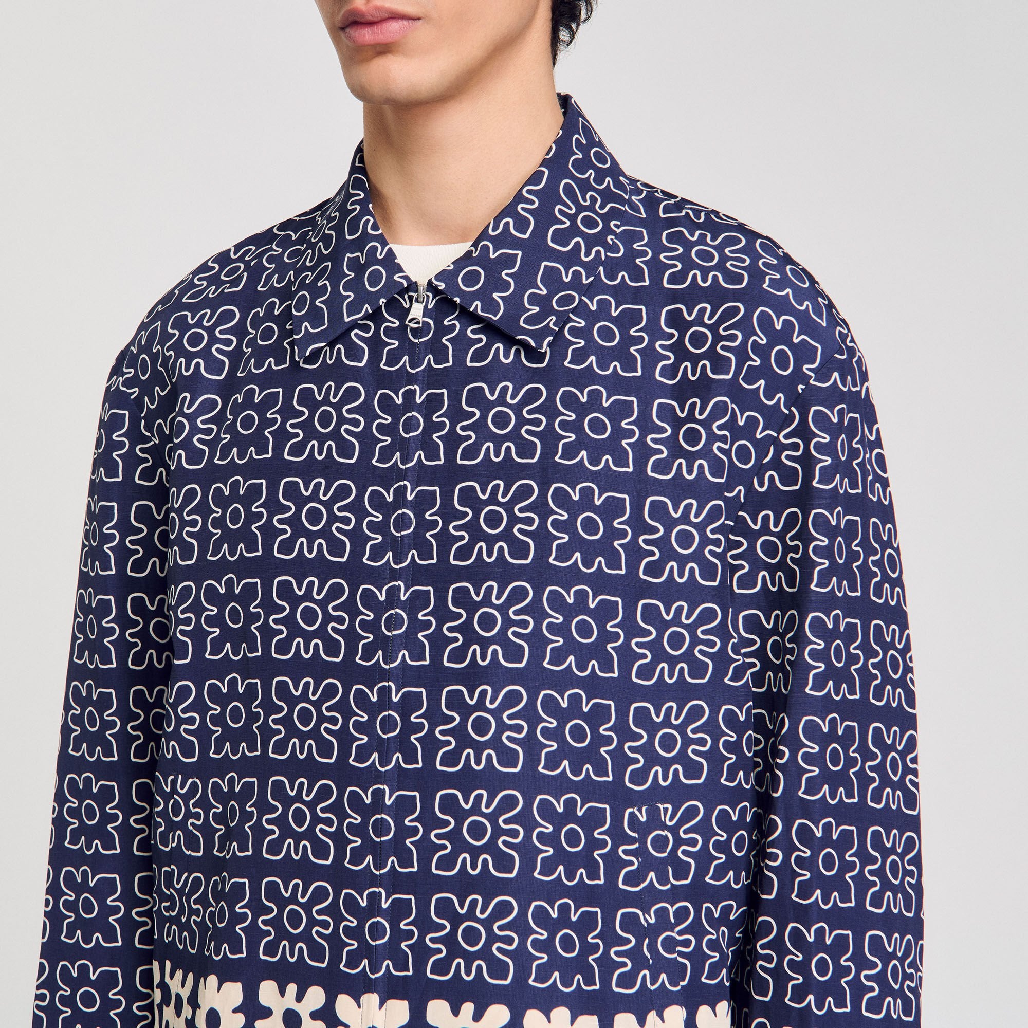 Sandro / Jacket with floral motif Midnight Blue