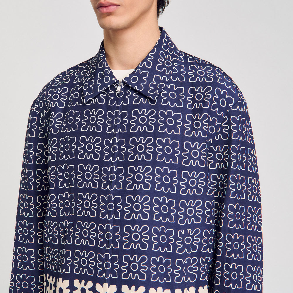Sandro / Jacket with floral motif Midnight Blue