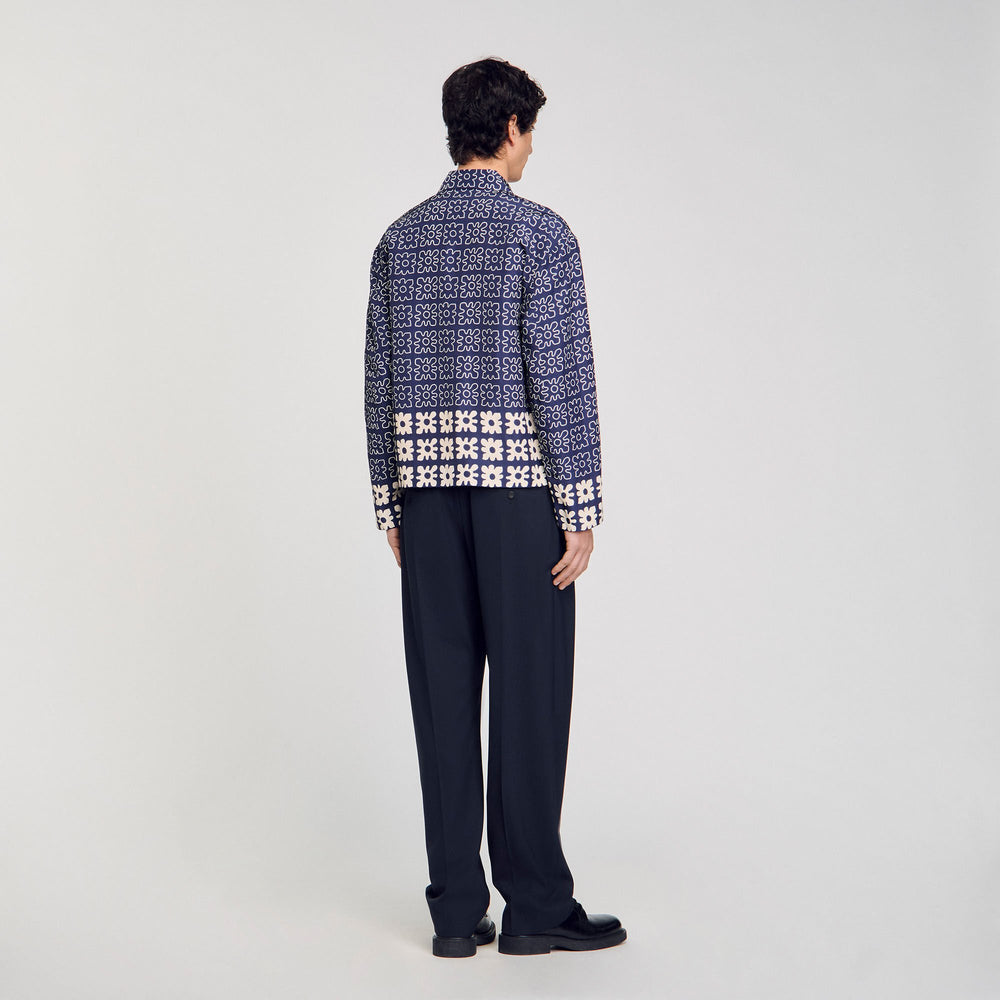 Sandro / Jacket with floral motif Midnight Blue