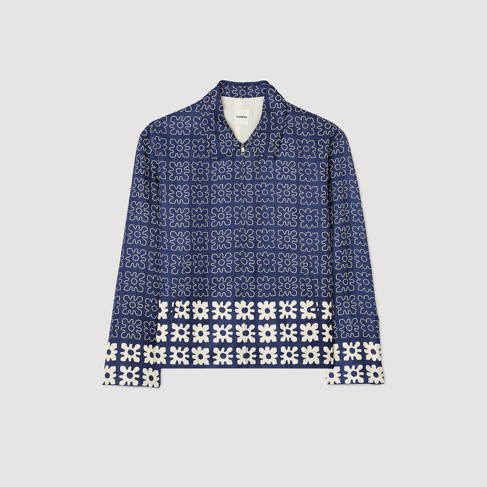 Sandro / Jacket with floral motif Midnight Blue