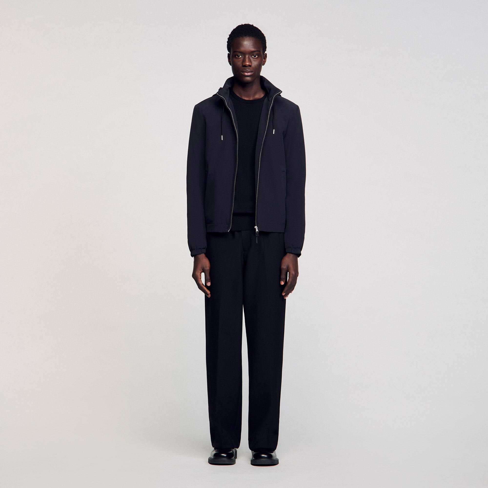 Sandro / Zip-up hooded jacket Navy Blue