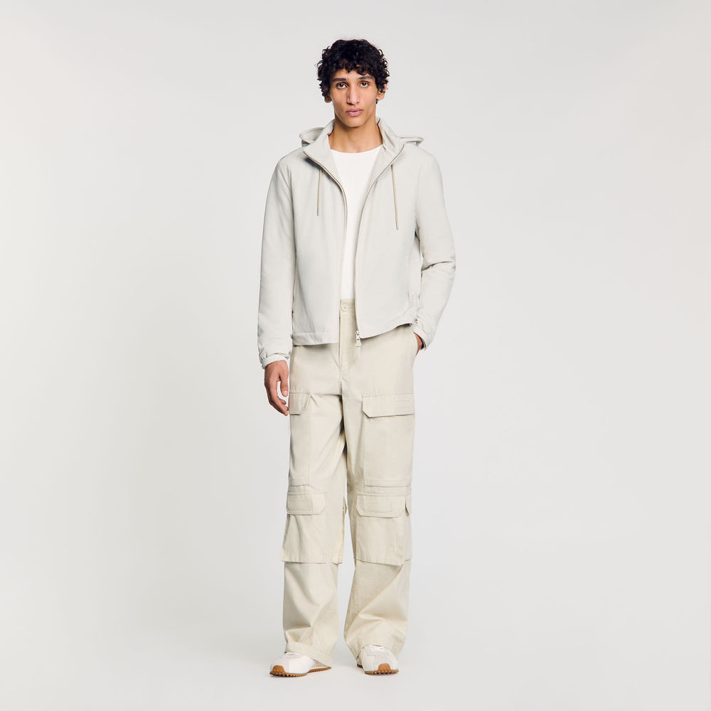 Sandro / Zip-up hooded jacket Aluminum