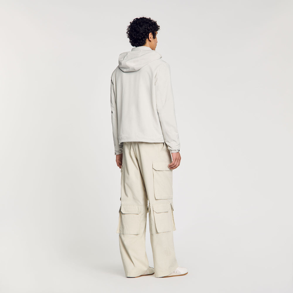 Sandro / Zip-up hooded jacket Aluminum