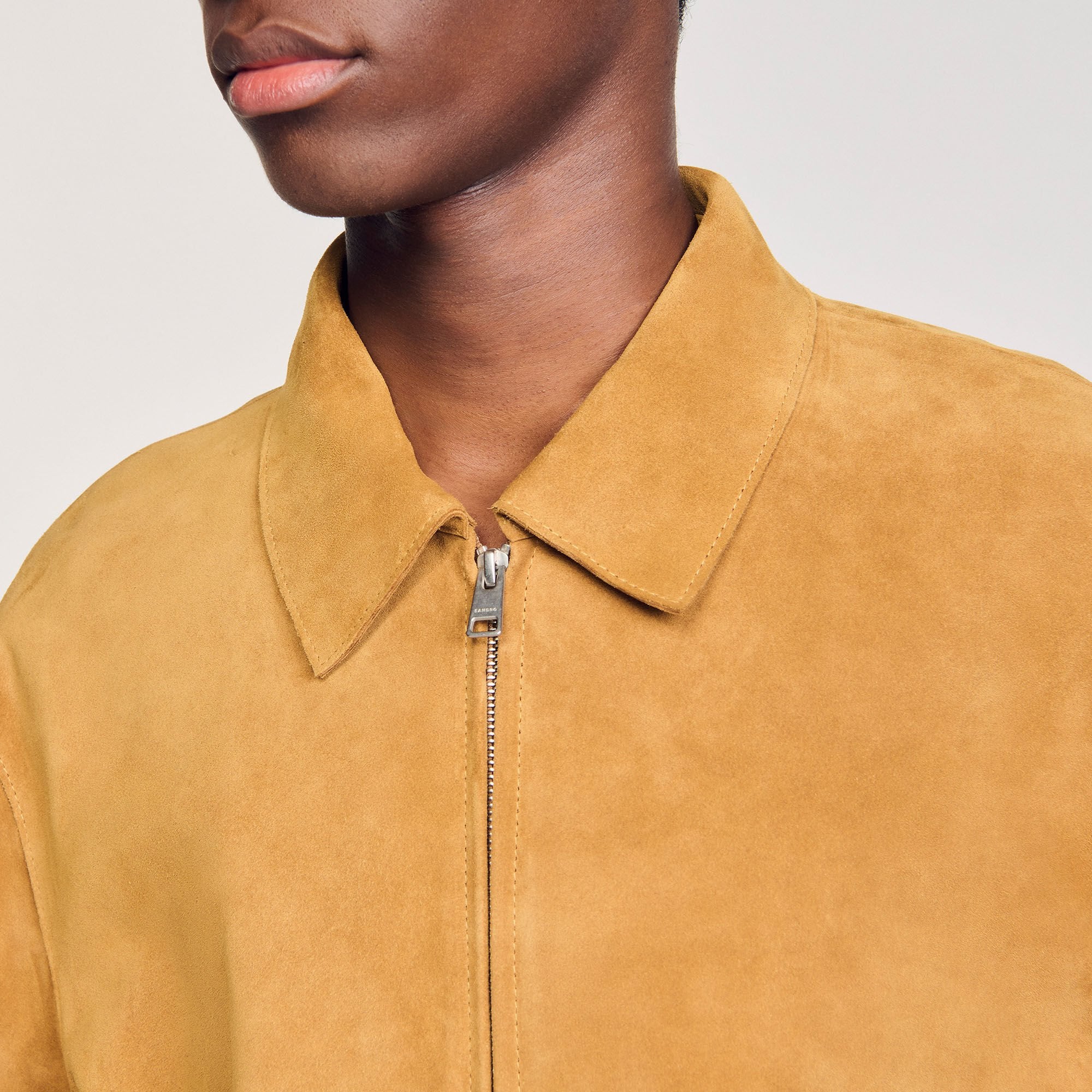 Sandro / Split leather jacket Camel