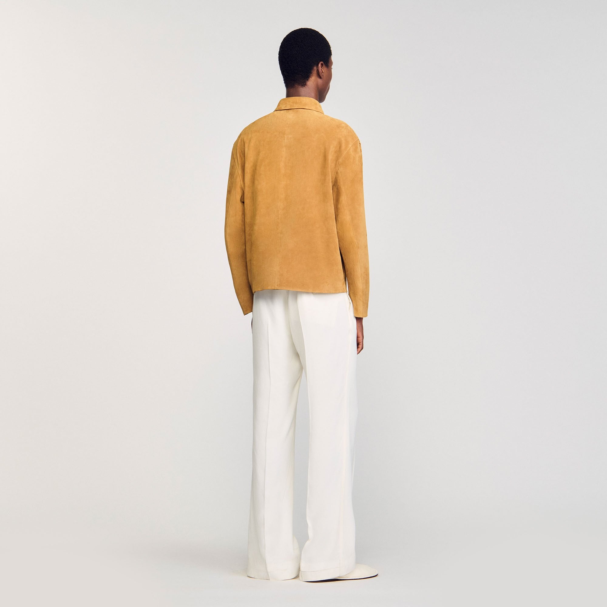 Sandro / Split leather jacket Camel
