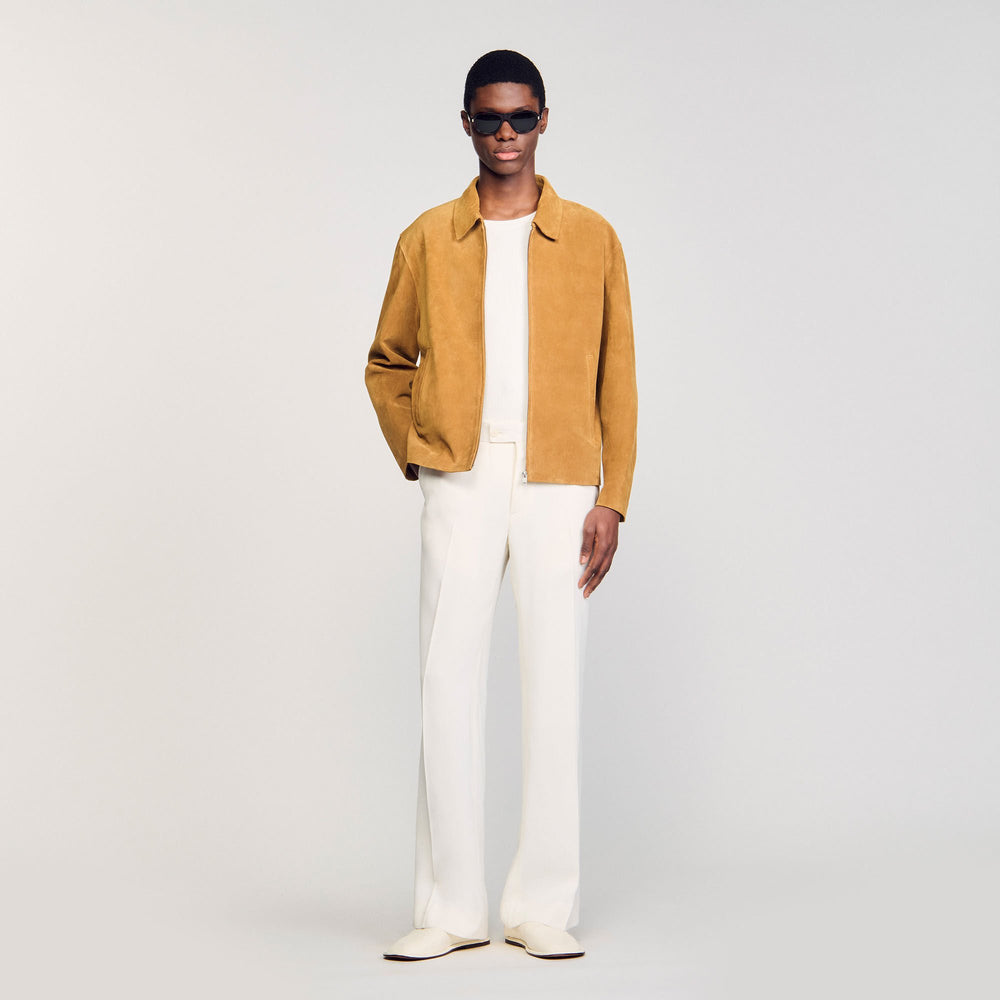 Sandro / Split leather jacket Camel