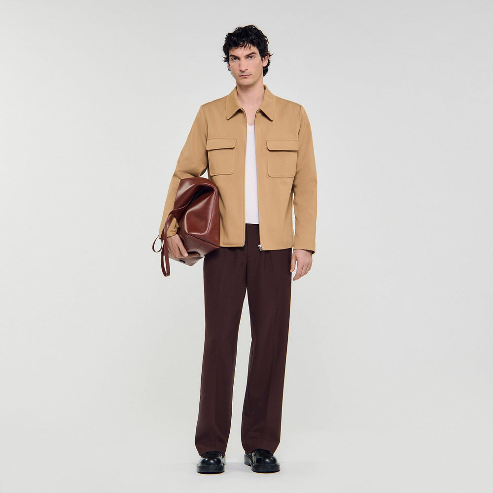 Sandro / Zip-up pocket jacket Camel