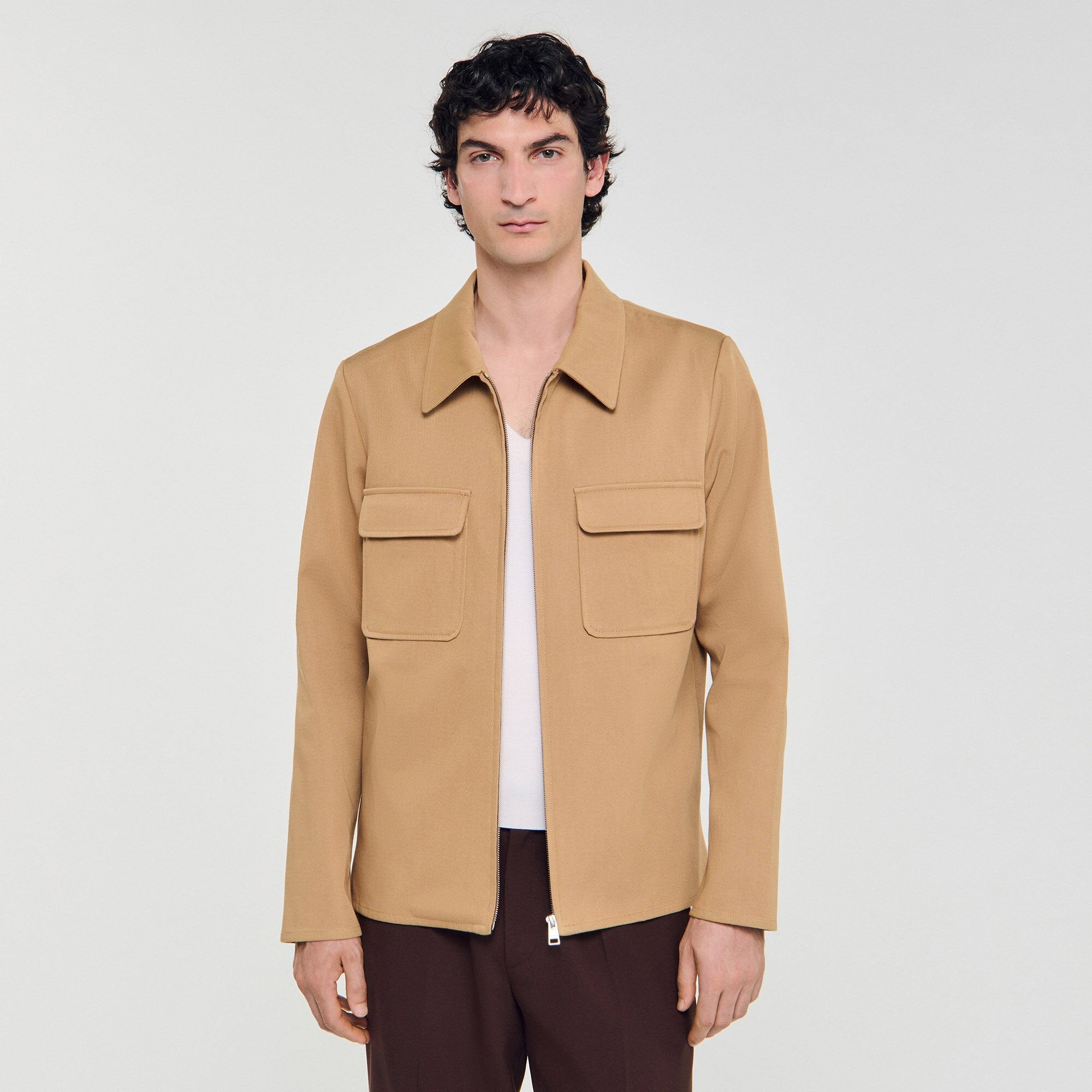Sandro / Zip-up pocket jacket Camel