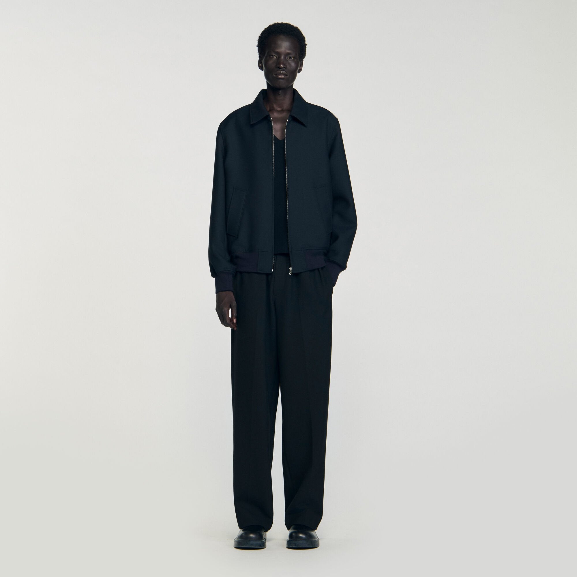Sandro / Casual zip-up jacket Navy Blue