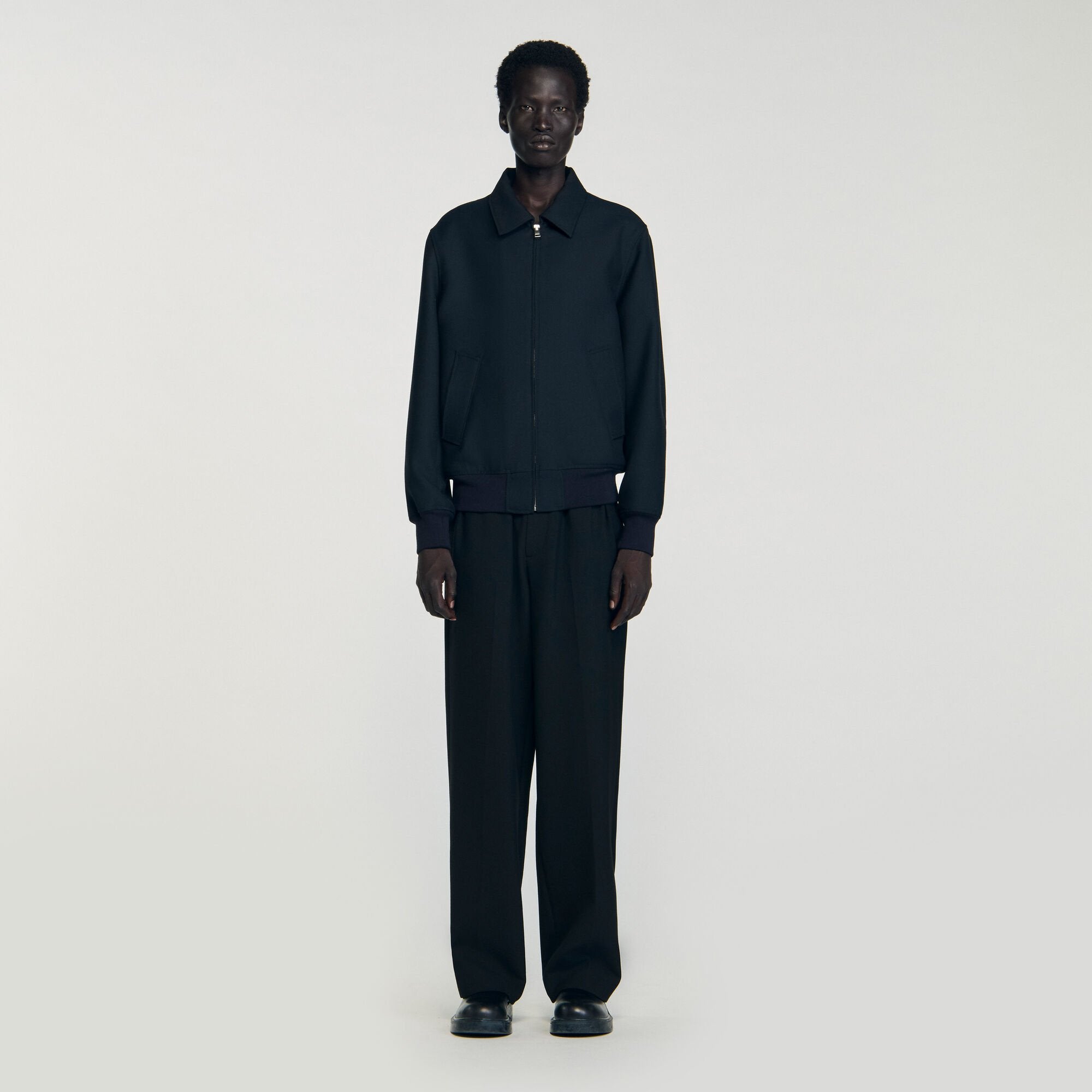 Sandro / Casual zip-up jacket Navy Blue