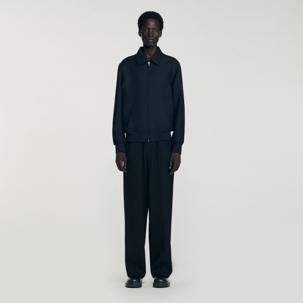 Sandro / Casual zip-up jacket Navy Blue
