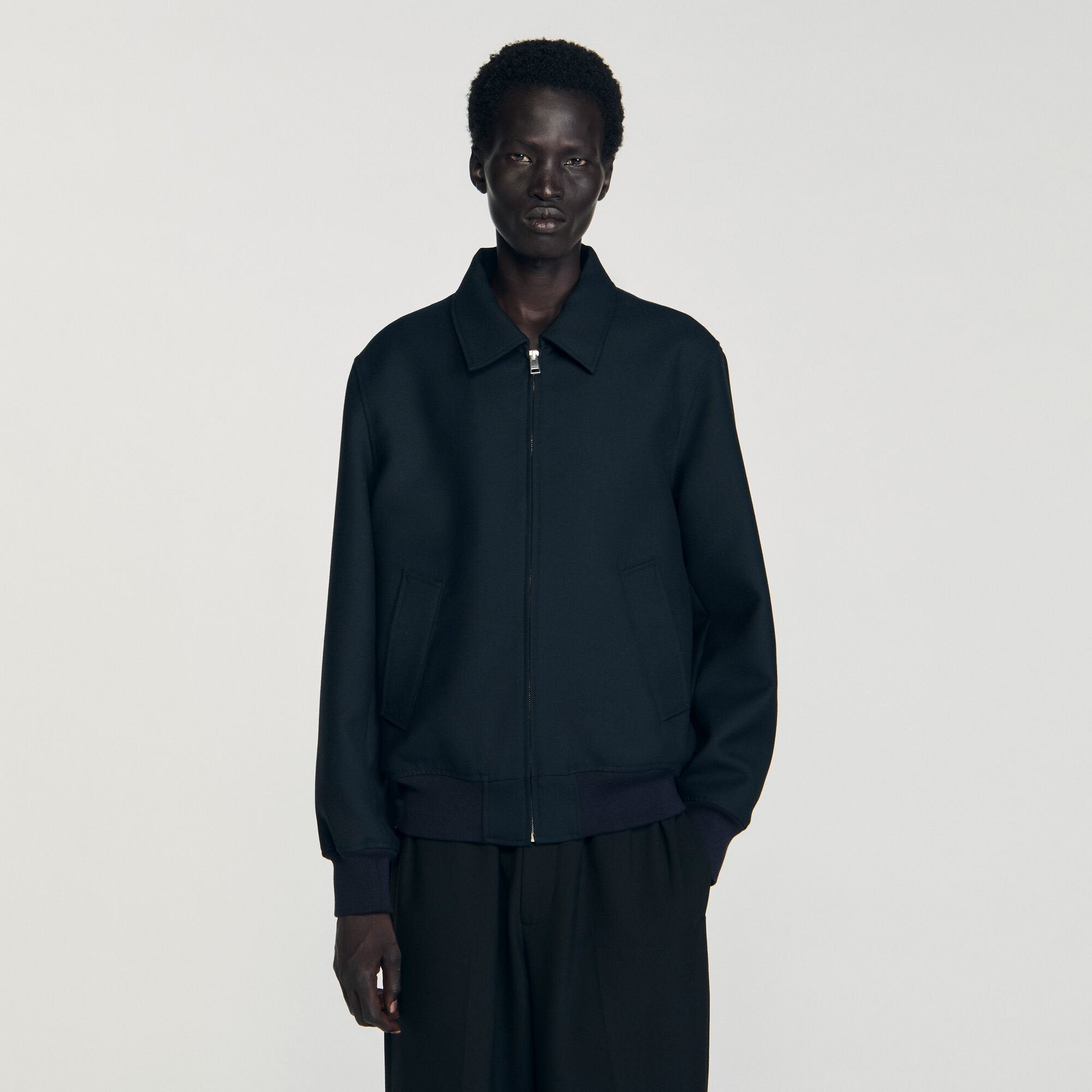 Sandro / Casual zip-up jacket Navy Blue
