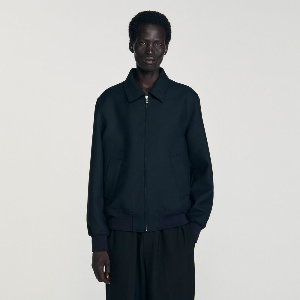 Sandro / Casual zip-up jacket Navy Blue