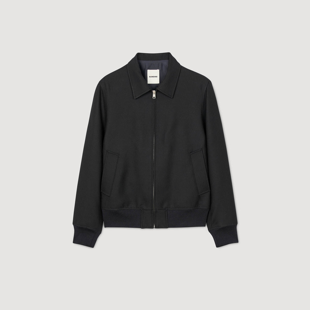 Sandro / Casual zip-up jacket Navy Blue