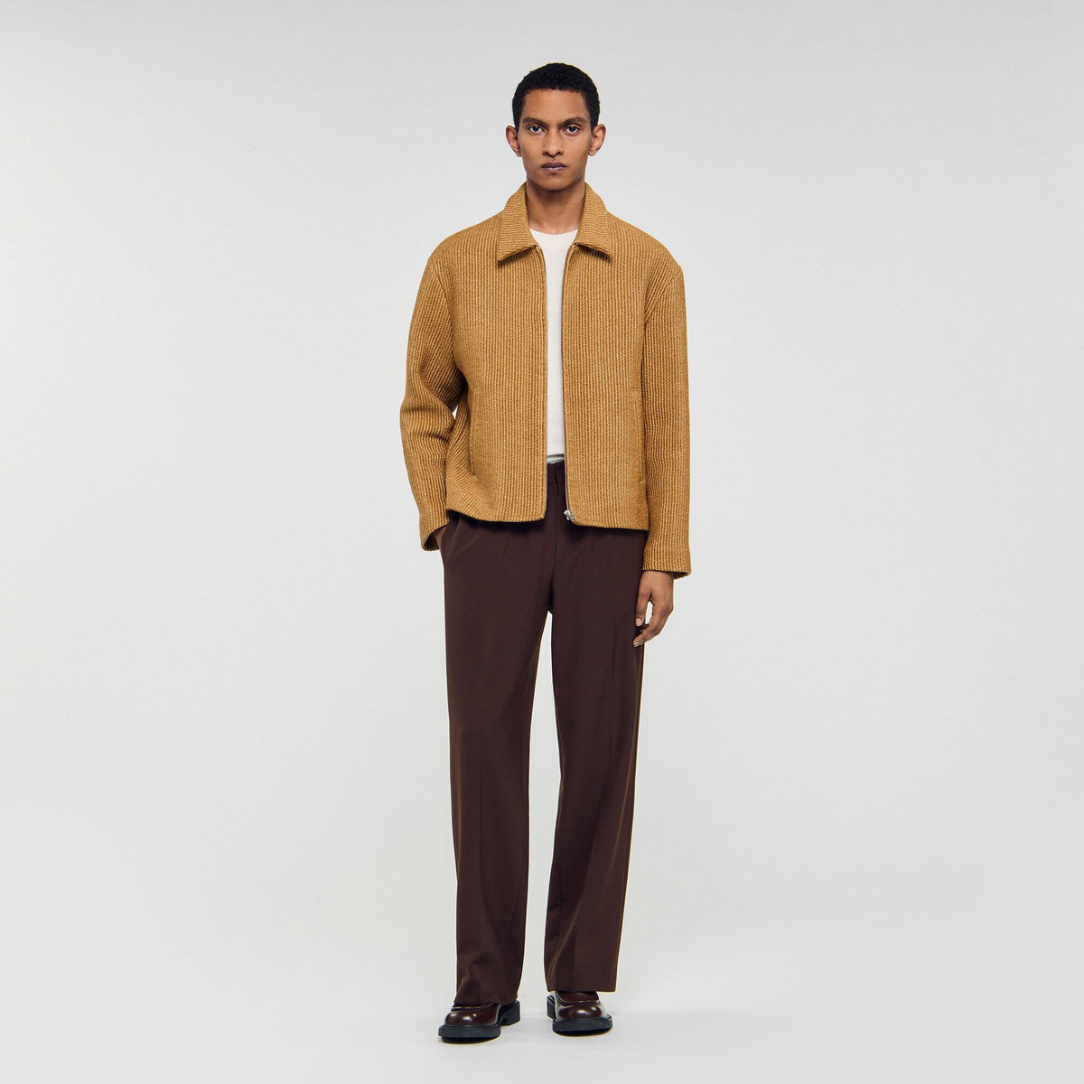 Sandro / Woven raffia jacket Camel