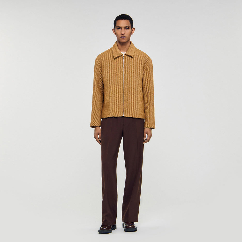 Sandro / Woven raffia jacket Camel
