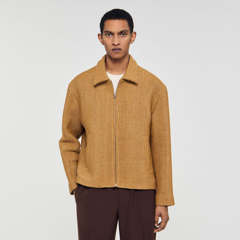 Sandro / Woven raffia jacket Camel