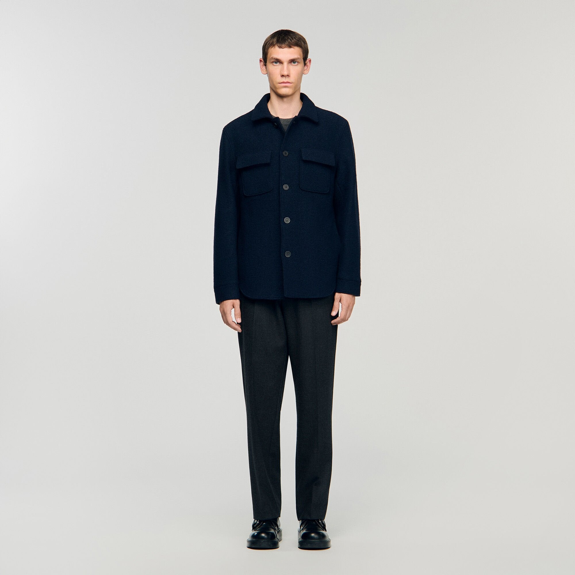 Sandro / Wool overshirt Midnight Blue