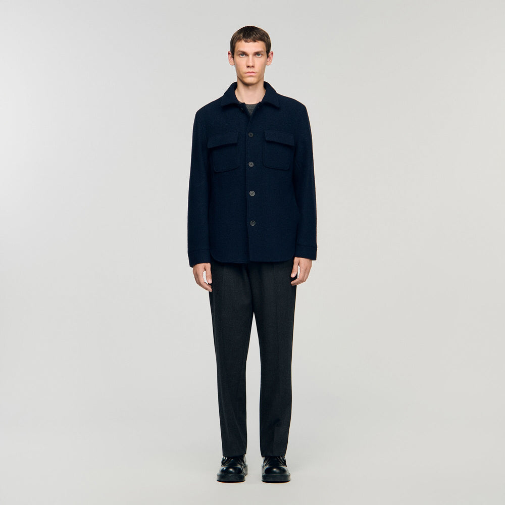 Sandro / Wool overshirt Midnight Blue