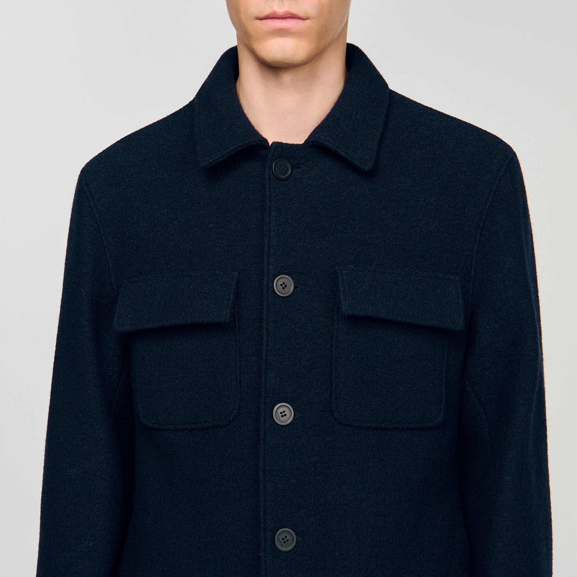Sandro / Wool overshirt Midnight Blue
