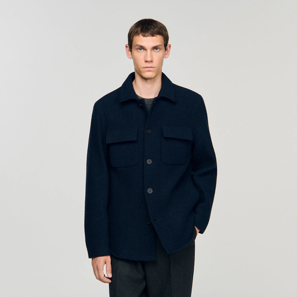 Sandro / Wool overshirt Midnight Blue