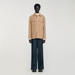 Sandro / Square Cross jacquard overshirt Camel