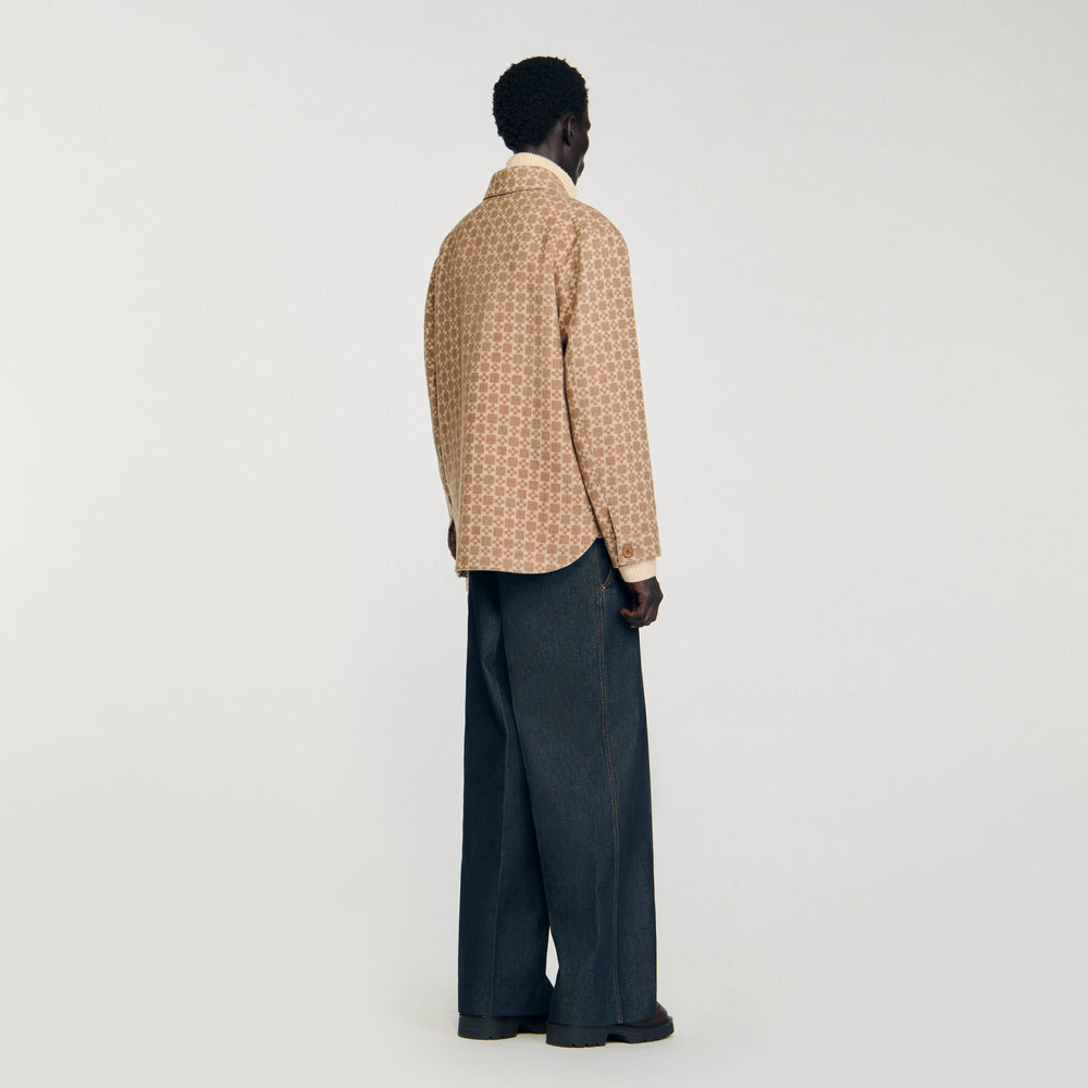 Sandro / Square Cross jacquard overshirt Camel